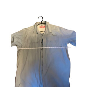 Wrangler Men's Blue Long Sleeve Button Down Shirt Size XL